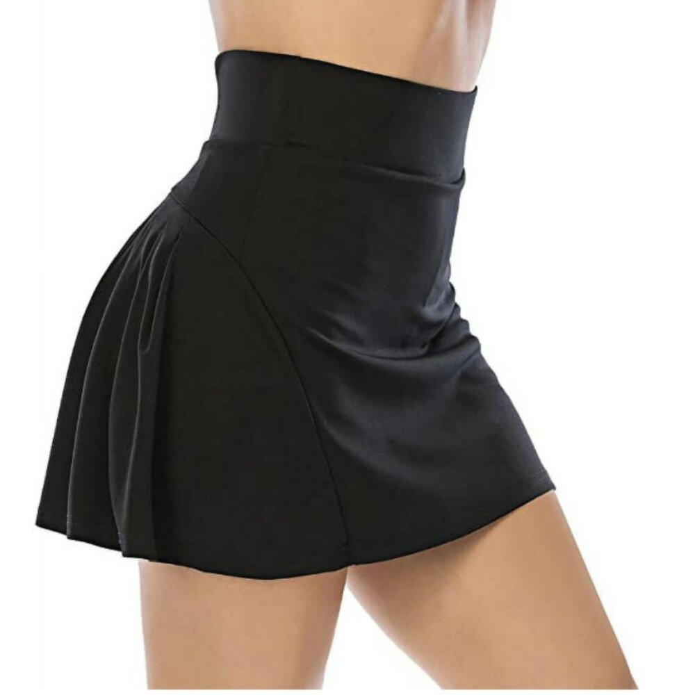 Werena Pleated Athletic Golf Skorts with Pockets, Black
